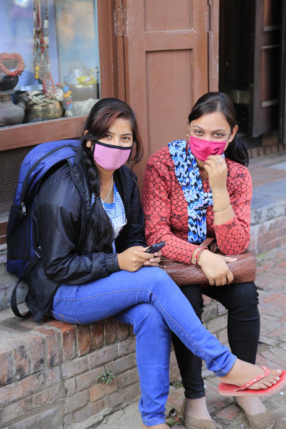 Bashful Teen-agers, Kathmandu, Nepal