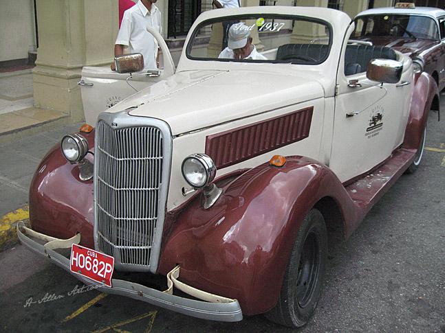 1937 Burgundy/White Ford Convertible